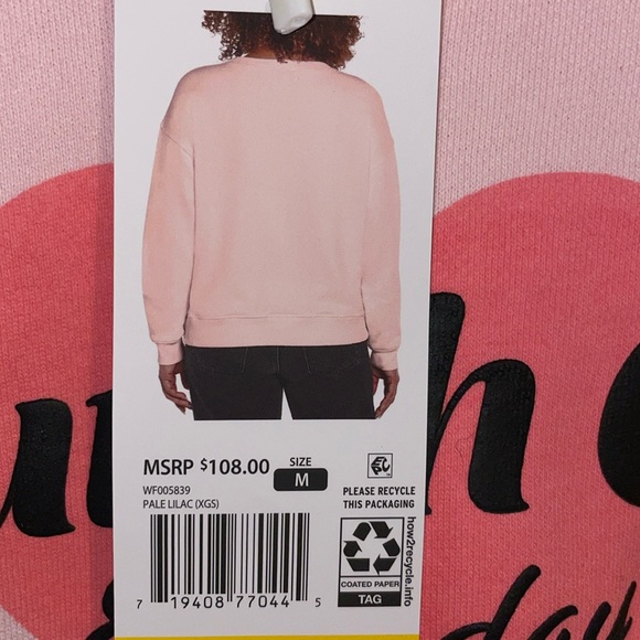 •WILDFOX•NWT "BRUNCH CLUB EVERYDAY" PINK HEART GRAPHIC CREWNECK SWEATER MEDIUM - Picture 4 of 11